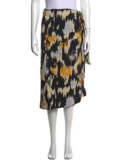 Pre-owned Sézane Printed Midi Length Skirt In Black