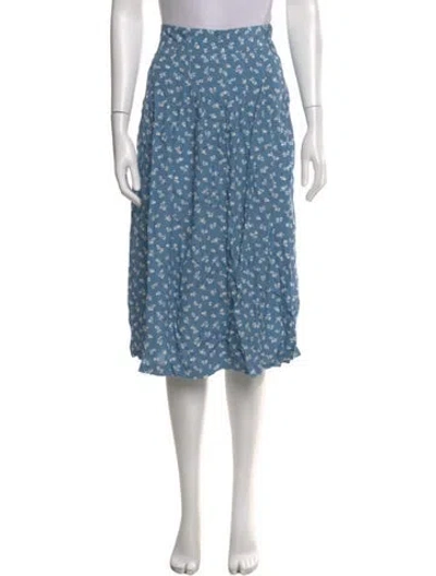 Pre-owned Sézane Printed Midi Length Skirt In Blue