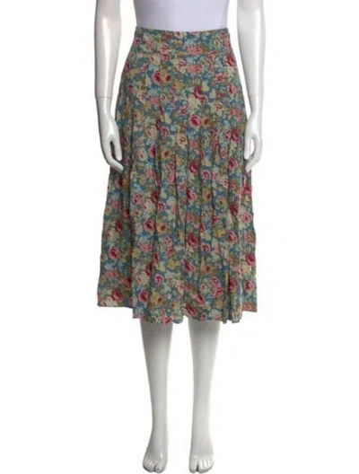 Pre-owned Sézane Printed Midi Length Skirt In Blue