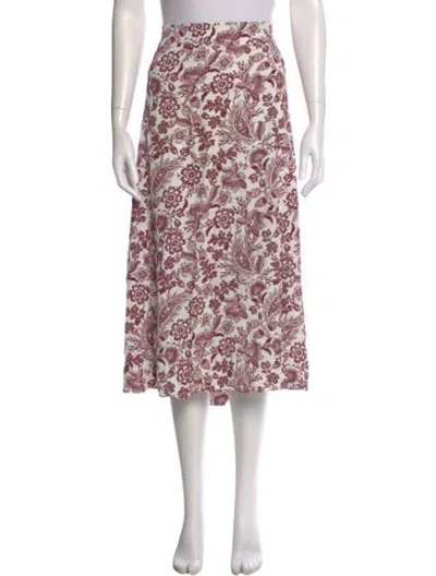 Pre-owned Sézane Printed Midi Length Skirt In Pink