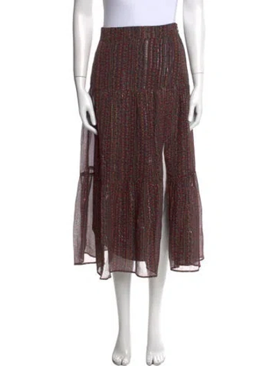 Pre-owned Sézane Printed Midi Length Skirt W/ Tags In Multi