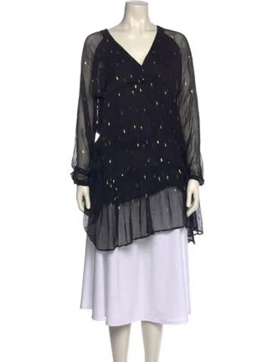 Pre-owned Sézane Printed Mini Dress In Black