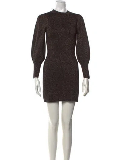 Pre-owned Sézane Printed Mini Dress In Black