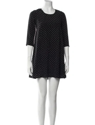 Pre-owned Sézane Printed Mini Dress In Black