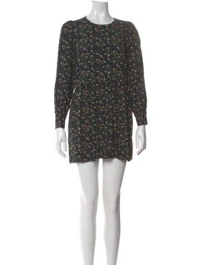 Pre-owned Sézane Printed Mini Dress In Blue