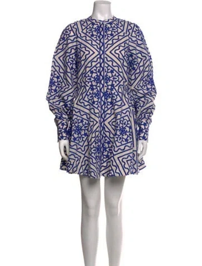 Pre-owned Sézane Printed Mini Dress In Blue