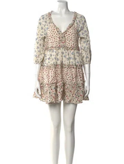 Pre-owned Sézane Printed Mini Dress In Neutral