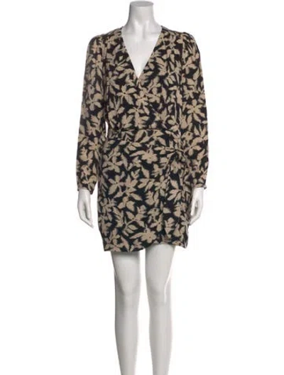 Pre-owned Sézane Printed Mini Dress In Neutral