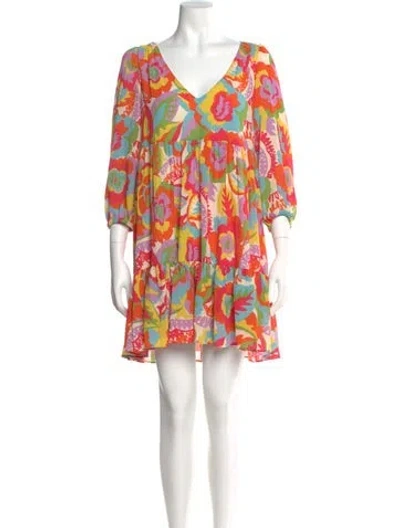 Pre-owned Sézane Printed Mini Dress In Orange