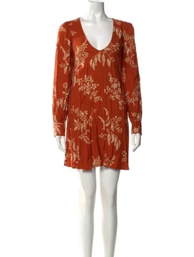 Pre-owned Sézane Printed Mini Dress In Orange