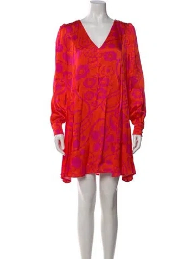 Pre-owned Sézane Printed Mini Dress In Orange