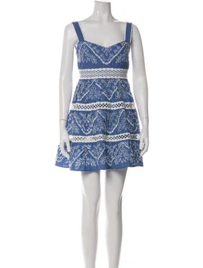 Pre-owned Sézane Printed Mini Dress W/ Tags In Blue