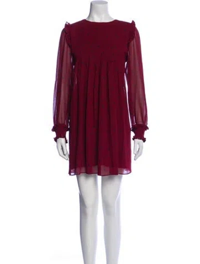 Pre-owned Sézane Printed Mini Dress W/ Tags In Burgundy