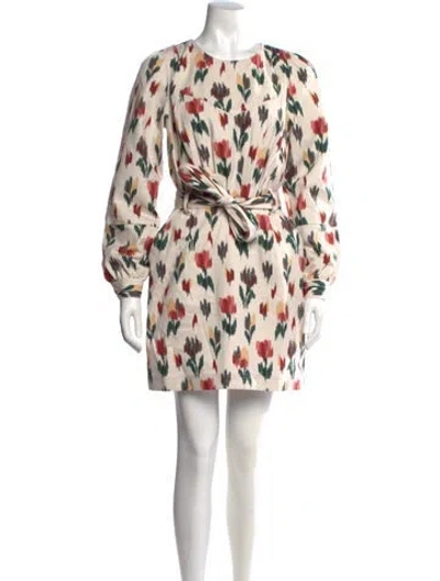 Pre-owned Sézane Printed Mini Dress W/ Tags In Neutral