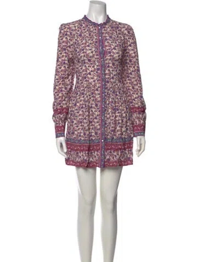 Pre-owned Sézane Printed Mini Dress W/ Tags In Purple