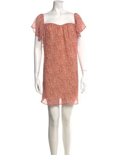 Pre-owned Sézane Printed Mini Dress W/ Tags In Red