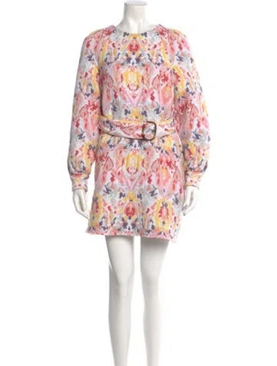 Pre-owned Sézane Printed Mini Dress In White