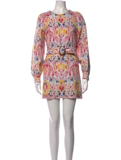 Pre-owned Sézane Printed Mini Dress In White