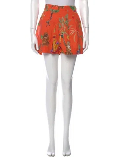 Pre-owned Sézane Printed Mini Shorts W/ Tags In Green