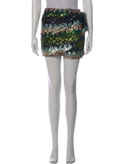 Pre-owned Sézane Printed Mini Skirt In Black