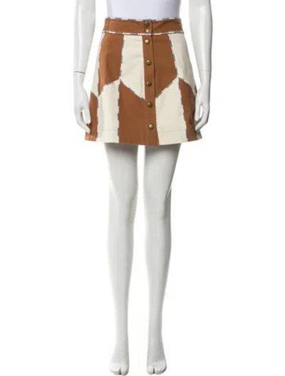 Pre-owned Sézane Printed Mini Skirt In Neutral