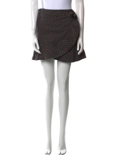 Pre-owned Sézane Printed Mini Skirt W/ Tags In Black