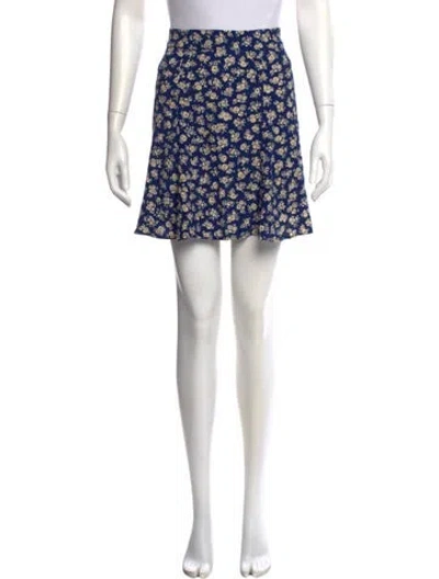 Pre-owned Sézane Printed Mini Skirt W/ Tags In Blue
