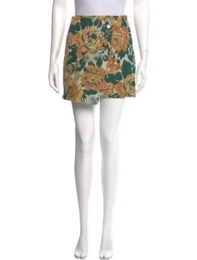 Pre-owned Sézane Printed Mini Skirt W/ Tags In Green