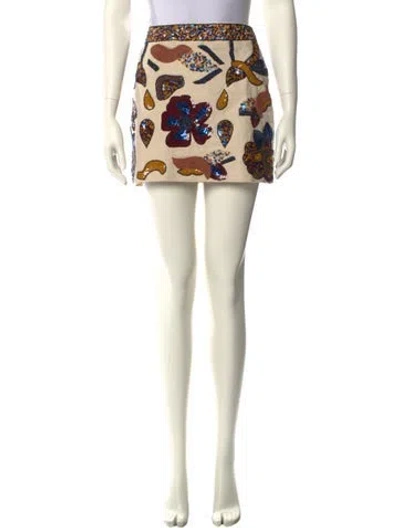 Pre-owned Sézane Printed Mini Skirt W/ Tags In Neutral