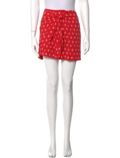 Pre-owned Sézane Printed Mini Skirt W/ Tags In Red