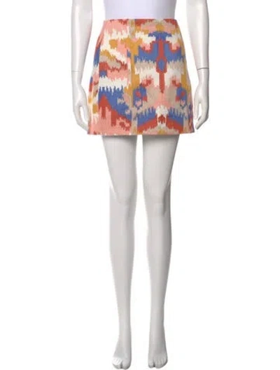 Pre-owned Sézane Printed Mini Skirt In Yellow