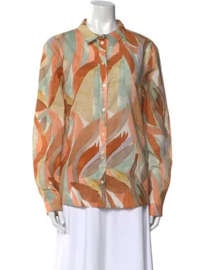 Pre-owned Sézane Printed Mock Neck Blouse W/ Tags In Multi