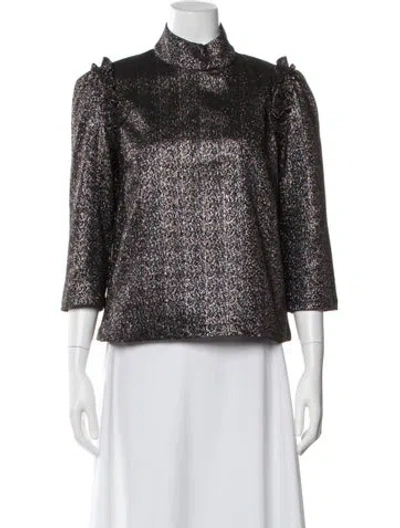 Pre-owned Sézane Printed Mock Neck Top
