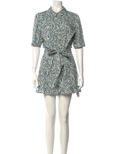 Pre-owned Sézane Printed Romper In Blue