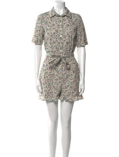 Pre-owned Sézane Printed Romper In Neutral