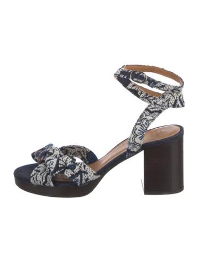 Pre-owned Sézane Printed Sandals In Blue