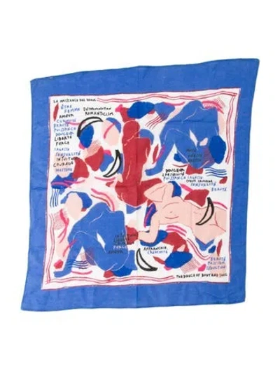 Pre-owned Sézane Printed Scarf In Blue