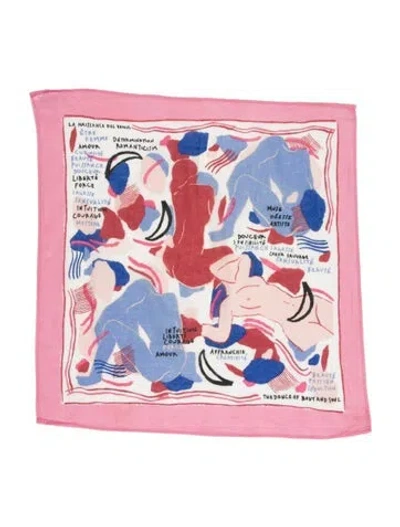 Pre-owned Sézane Printed Scarf In Pink