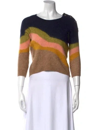 Pre-owned Sézane Printed Scoop Neck Sweater In Multi
