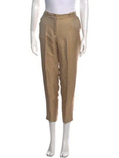 Pre-owned Sézane Printed Skinny Leg Pants In Yellow