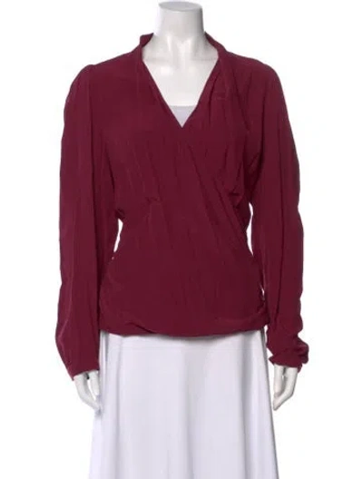 Pre-owned Sézane Printed V-neck Blouse In Pink