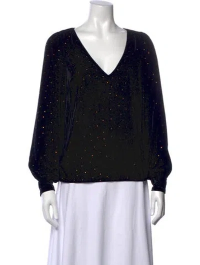 Pre-owned Sézane Printed V-neck Top In Multi