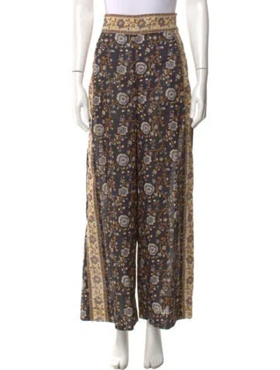 Pre-owned Sézane Printed Wide Leg Pants In Multi