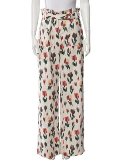 Pre-owned Sézane Printed Wide Leg Pants In Neutral