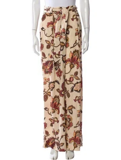 Pre-owned Sézane Printed Wide Leg Pants In Neutral