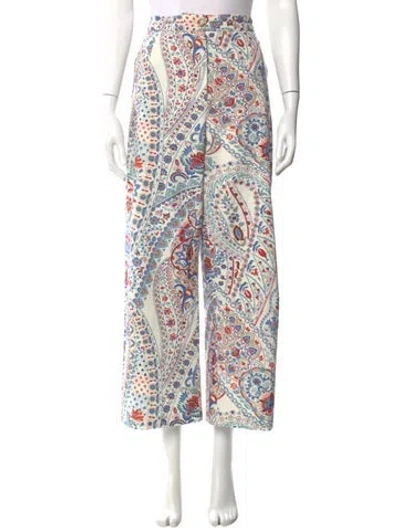 Pre-owned Sézane Printed Wide Leg Pants In Neutral