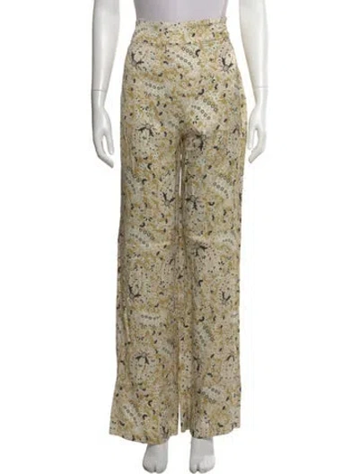 Pre-owned Sézane Printed Wide Leg Pants In Neutral