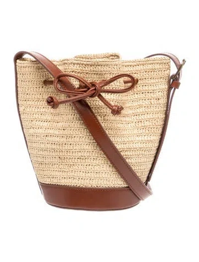Pre-owned Sézane Raffia Bucket Bag In Brown