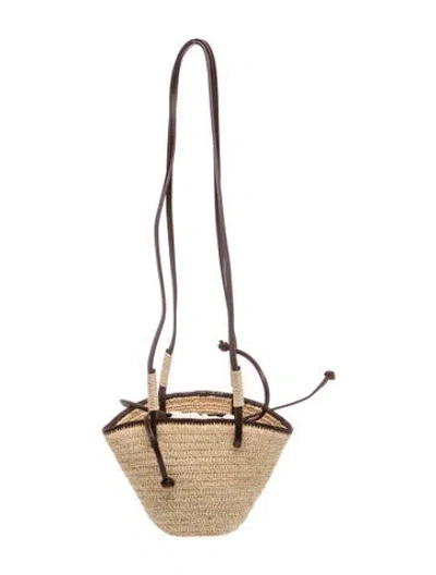 Pre-owned Sézane Raffia Bucket Bag In Neutral