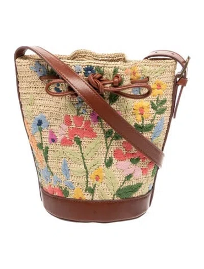 Pre-owned Sézane Raffia Bucket Bag In Neutrals